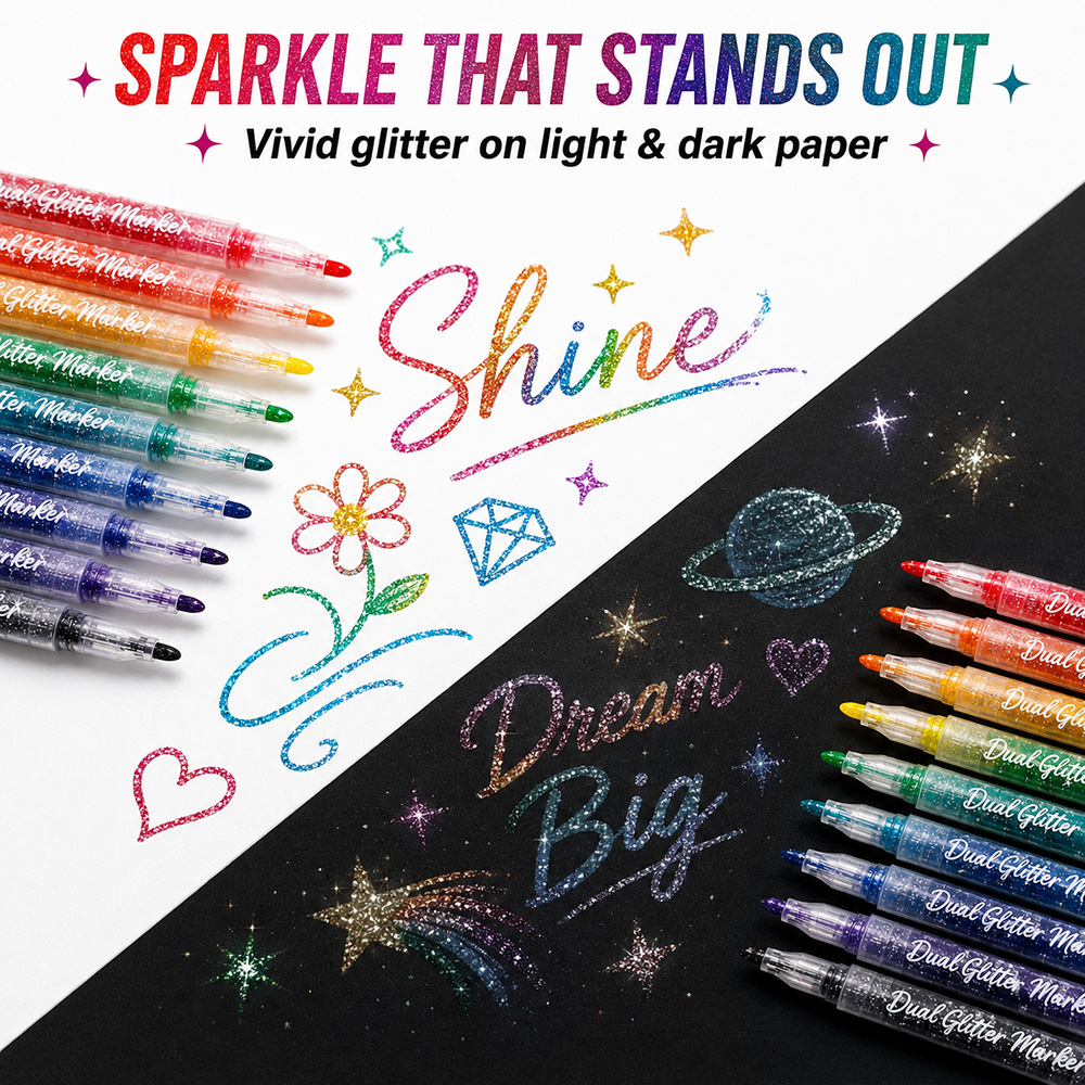 12Pcs Dual Tip Glitter Markers - Copic Marker Sketch review and price
