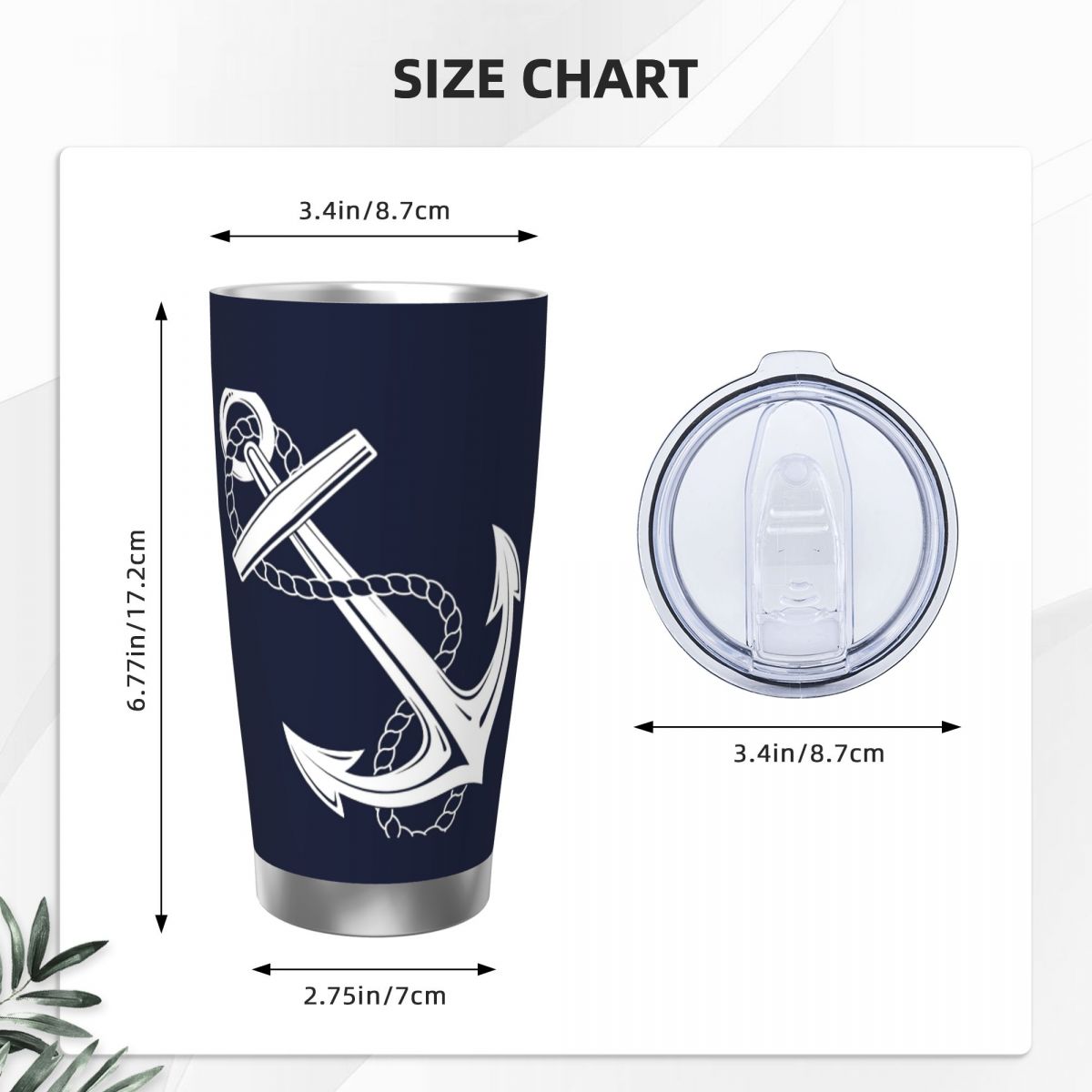 Anchor Nautical White & Navy S - Tumbler 20Oz White review and price